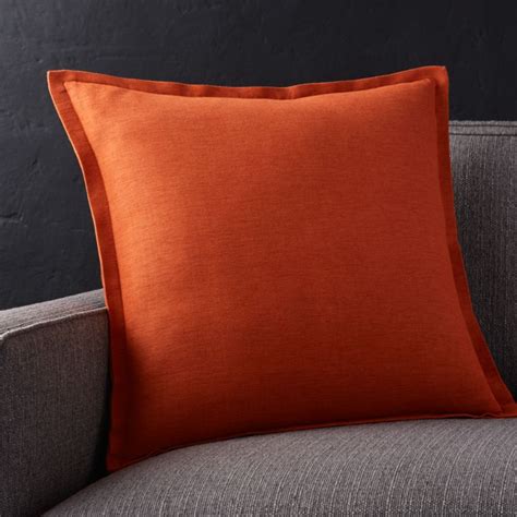 red orange throw pillows|crate and barrel orange pillows.